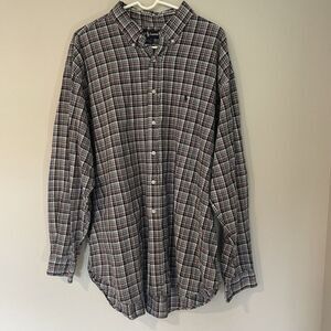 Polo Ralph Lauren Blake Cotton Shirt Mens XXL Blue Plaid Button Down Shirt 90s